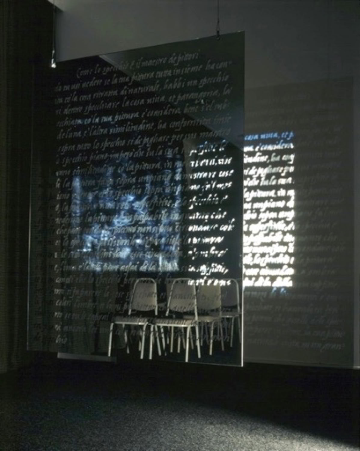 Palindrome 2000 a light based installation at The Warburg Institute London by Jane Boyd a transcription of Las Menias by Diego Vel&aacute;zquez